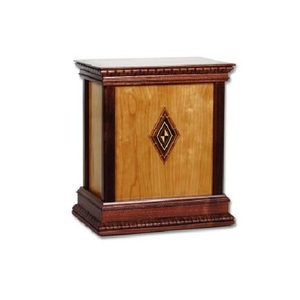 Urna Funeraria Tradicional de Madera de Cerezo, Recipiente Conmemorativo para Cenizas, Elaborada con Textura de Madera Refinada y Detalles Artísticos - Product Image 1
