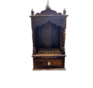 Traditional Sheesham Wood Prayer Shrine |Carved Wooden <b>Home</b> <b>Temple</b> |Small Hindu <b>Temple</b> with Drawer | Jodhpur Export - Product Image 1