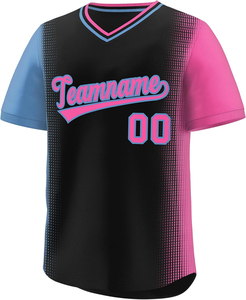 Maillot de baseball personnalisé en polyester sublimé, orange et noir, col en V, manches courtes, anti-transpiration, unisexe, pour équipe adulte, vêtements de sport - Product Image 2