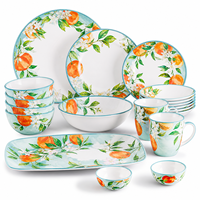 Assortiment de vaisselle hôtelière mélange de tons terreux pour la vente en gros, idéal pour les banquets de complexes hôteliers et les repas en plein air – Ensemble de vaisselle en mélamine