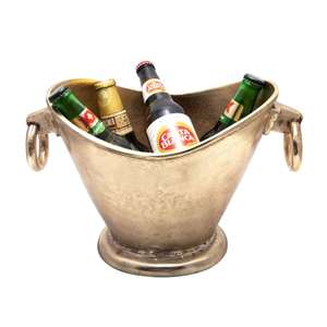 Cubo enfriador de vino de aluminio de lujo fundido, con base para mesa, para almacenamiento de botellas de vino y champán - Product Image 4