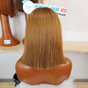 Perruque en cheveux humains vierges bruts vietnamiens 100% naturels, lisses, de 8 à 10 pouces, couleur ombrée, double épaisseur, transparente et sans colle, vente en gros - Product Image 4