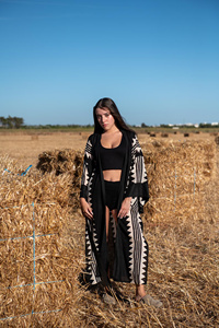 Kimono long à manches larges, kaftan bohème, cardigan pour femme, veste grande taille, vêtements décontractés à prix de gros - Product Image 2