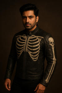 Chaqueta de Cuero para Hombre de Alta Calidad, Diseño Personalizado, con Cuello Alto, Logotipo Frontal, Impermeable y Transpirable para Invierno - Product Image 5