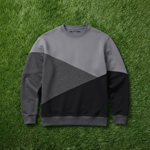 Sudadera de cuello redondo con bloques de color para hombre, estilo casual urbano, jersey de manga larga de forro polar, venta al por mayor personalizada - Product Image 6