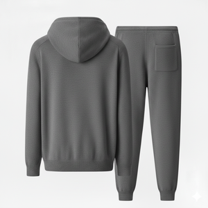 Ensemble de survêtement unisexe personnalisé en molleton doux délavé, comprenant un sweat à capuche d'hiver et un pantalon de jogging, avec logos imprimés en sérigraphie et brodés - Product Image 2