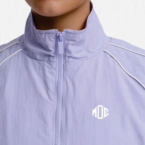 OEM Private Label Women's Front Zip Stripe Nylon Windbreaker <b>Jackets</b> Shorts Set <b>Lightweight</b> Waterproof Oversized <b>Jacket</b> for men - Product Image 6