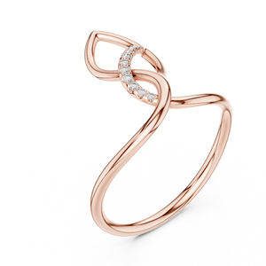 Anillo de oro macizo de 14k para mujer con diseño en espiral, corte redondo minimalista de diamante, para regalo, compromiso, aniversario, boda. - Product Image 6