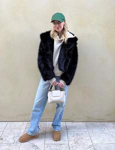 Nuevo Diseño de Abrigo para Mujer, Chaqueta Larga de Piel Sintética con Solapa, Elegante y a la Moda, Chaquetas de Piel Sintética de Lujo al por Mayor - Product Image 5