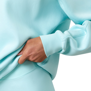 Ensemble sweat-shirt et short en polaire bleu glace pour femme, manches longues, décontracté, pour la détente, le fitness et les activités sportives - Product Image 4
