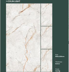 Carrelage en porcelaine effet marbre blanc brillant poli 600x1200mm, épaisseur 9mm, idéal pour les salles de bain intérieures – Meilleures ventes - Product Image 6