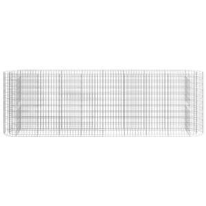 Grandes jardinières surélevées en gabion, robustes, en fer galvanisé argenté - Product Image 4