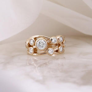 IGI/GIA Lab Grown Cut Diamond Vintage 14K Amarillo Boda/Anillo de compromiso Unisex Fine White Gold Anniversary Party-Worthy - Product Image 3