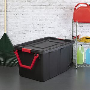 Conteneur de stockage en plastique à roulettes de 40 gallons, noir, lot de 2 - Industriel - Product Image 4