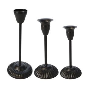 Portavelas de hierro moderno con recubrimiento en polvo negro mate para decoración, para mesa de comedor, para centro de mesa de dormitorio. - Product Image 6