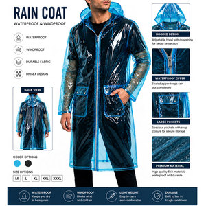 เสื้อกันฝนผู้ชายแบบมีฮู้ดกันน้ำสำหรับกิจกรรมกลางแจ้ง ขายส่งเสื้อกันฝนผู้ชายแบบมีฮู้ดกันน้ำ - Product Image 6