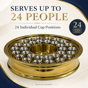 Deluxe Gold Plated Stainless Steel Round <b>Buffet</b> Platter Lid Polished Metal Multifunctional Serving <b>Tray</b> for Catering Display - Product Image 6