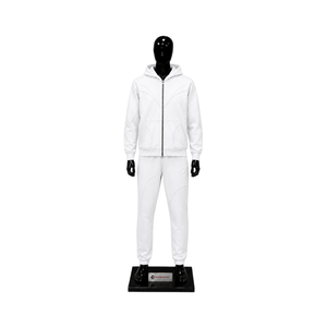 Conjunto Deportivo Blanco para Hombre, con Logotipo Personalizado, Sudadera con Cremallera Completa y Pantalones Jogger, Ropa Deportiva Urbana, Informal, para Gimnasio y Entrenamiento, Venta al Por Mayor - Product Image 1