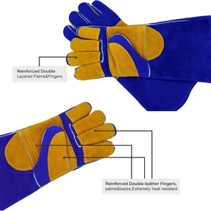 Guantes de Soldadura de Cuero Vacuno de Primera Calidad, Resistentes, Suaves y Cómodos, Resistentes a la Abrasión, Guantes para Barbacoa - Product Image 4
