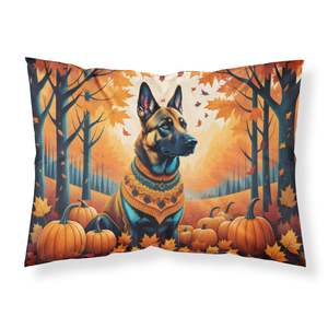 Belga Malinois ilustraciones decorativas funda de almohada otoño estándar ligero y fácil cuidado súper suave almohada - Product Image 1