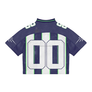 เสื้อเจอร์ซีย์ฟุตบอลผ้าตาข่ายแฟชั่นสำหรับผู้ชายเสื้อยืดผ้าฝ้าย100% ทรงหลวมพิมพ์ลาย - Product Image 4