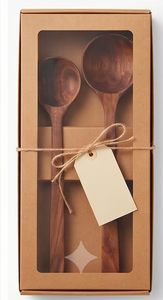 Juego de 2 cucharas de bambú con un diseño elegante y acabado natural, perfectas para la cocina del hogar y eventos de boda. - Product Image 4