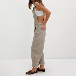 Wholesale Women's Stonewashed Denim Overalls Jumpsuit Loose Fit Straight Leg High Waist Summer Casual/Formal Streetwear - Product Image 5