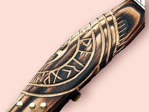 Premium Handcrafted Odin Viking <b>Axe</b> | Carbon Steel Blade, Engraved <b>Wooden</b> Handle | Authentic Norse Style Collectible - Product Image 2