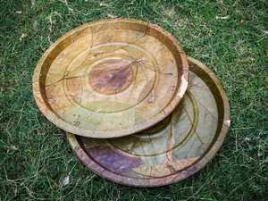 Assiettes jetables biodégradables en feuilles naturelles, lot de 40, robustes, écologiques pour événements, fêtes, Pooja - Product Image 2