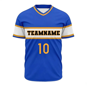 Camiseta de Béisbol Personalizada al por Mayor con Cuello en V para Hombre y Mujer, Camiseta Deportiva Transpirable de Secado Rápido, Uniforme de Equipo - Product Image 1