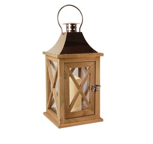Classic Dynamic Design Square Shape Wood Metal & Glass Candle <b>Lantern</b> Centerpiece for Floor Home & Hotel with <b>Black</b> Finished - Product Image 3
