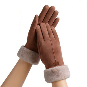 Gants en laine unie pour femmes, vente en gros |   Gants décontractés tricotés chauds pour l'hiver, longueur poignet |   Logo personnalisé OEM et ODM - Product Image 5