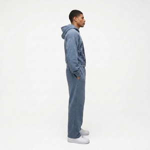 Ensemble sweat à capuche et pantalon de survêtement unisexe en molleton de coton respirant, coupe classique, imprimé par transfert thermique personnalisé, style streetwear, OEM - Product Image 3
