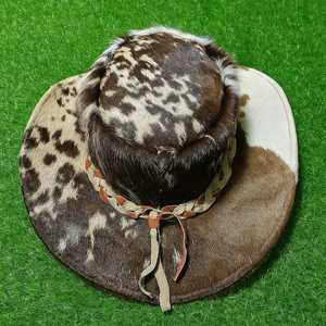 Chapeau haut de forme en cuir de vachette fait main de qualité supérieure, style steampunk, accessoire de cosplay western rustique - Product Image 5