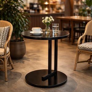 Mesa de Centro Metálica Minimalista y Duradera con Base de Pedestal Central, Mesa de Acento Moderna para Patio, Balcón, Cafetería, Salón, Modelo Metal Drake - Product Image 3