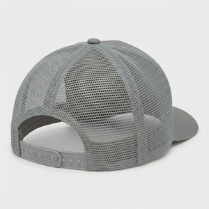 Gray Mesh Trucker Hat With <b>Mountain</b> Patch Embroidery Unisex Outdoor Casual <b>Cap</b> Adjustable Fit Four Seasons Wear - Product Image 4