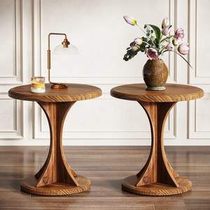 Table d'appoint en bois artisanale conçue pour le salon, la chambre à coucher, la salle de séjour, avec une finition naturelle - Product Image 6