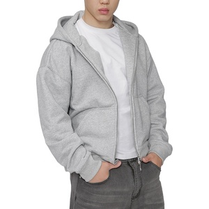 Sweat à capuche unisexe vintage surdimensionné en coton 100% avec double fermeture éclair, imperméable, pour l'entraînement hivernal, style streetwear, 550 g/m², OEM - Product Image 2