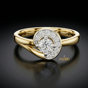 แหวนเพชรทรงกลมเพาะเลี้ยงในห้องปฏิบัติการ ทอง 14K ดีไซน์วงแหวนล้อมเพชร ขาแหวนเกลียว สำหรับผู้หญิง แหวนหมั้นสุดหรู - Product Image 5