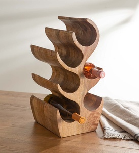 Lujos diseño personalizado Acacia estante de madera para vino 6 botellas soporte para botella de vino para Bar restaurante Hotel y hogar - Product Image 1