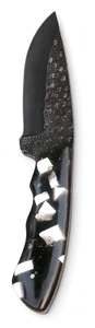 Custom Handmade Forged Fixed Blade Outdoor Camping Utility Knife with Mosaic Inlay <b>Resin</b> Handle - Product Image 6