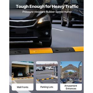 Rampa Dissuasore di Velocità in Gomma a 2 Canali, Capacità di Carico 40 Libbre/Assale, Protezione Cavi, Alta Adattabilità, Confezione da 2 Pezzi - Product Image 3