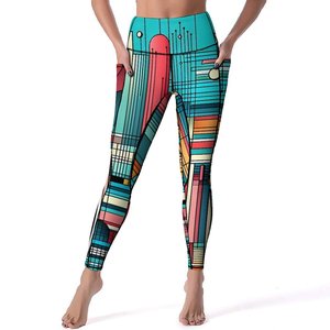 Mid Waist Seamless Solid <b>Leggings</b> <b>Pockets</b> Stretchy Full Length Sporty Women's All Seasons Knitted Spandex/Nylon Polyester - Product Image 1