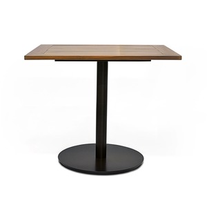 Modern <b>Square</b> Wood Dining <b>Table</b> with Metal Base for Home <b>Kitchen</b> Restaurant Furniture - Product Image 2