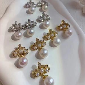 Collar con Colgante de Perla Edison Redonda de Agua Dulce de Plata de Ley S925 de Alta Calidad, Perla Blanca Grande con Cadena para Clavícula - Product Image 3