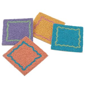 Designer Christmas Party Theme Seed Beaded <b>Coaster</b> Set Handcrafted Table <b>Drink</b> Mats <b>For</b> Wedding Banquet Holiday Dining Table - Product Image 4