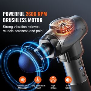 Pistola per Massaggio Profondo dei Tessuti con 9 Livelli di Velocità e 6 Testine Massaggianti, Batterie 24V 2500mAh, Massaggiatore Muscolare a Percussione per Atleti - Product Image 2