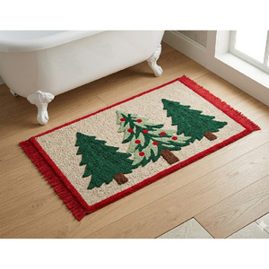 พรมปูพื้นอาบน้ำ 100% ผ้าฝ้ายแท้ เนื้อนุ่มพิเศษ ซึมซับน้ำได้ดี ตกแต่งด้วยลายคริสต์มาส - Product Image 6