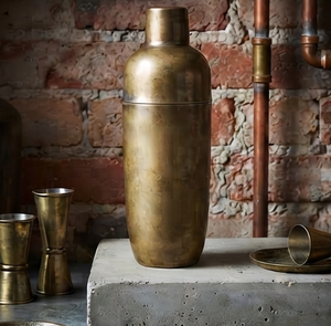 Coctelera de Diseño Artesanal con Acabado Dorado Clásico, Coctelera para Mezclar Bebidas, Juego de Utensilios de Bar, para Fiestas en Casa - Product Image 4