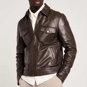 Veste d'hiver pour homme de qualité supérieure au meilleur prix, en cuir véritable, coupe-vent, imperméable, teinte unie, toutes tailles disponibles - Product Image 1